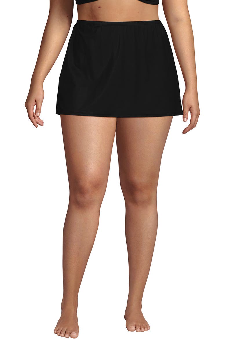 Lands' End Slender Separates Tummy Control Swim Skirt Swim Bottoms, Alternate, color, Black