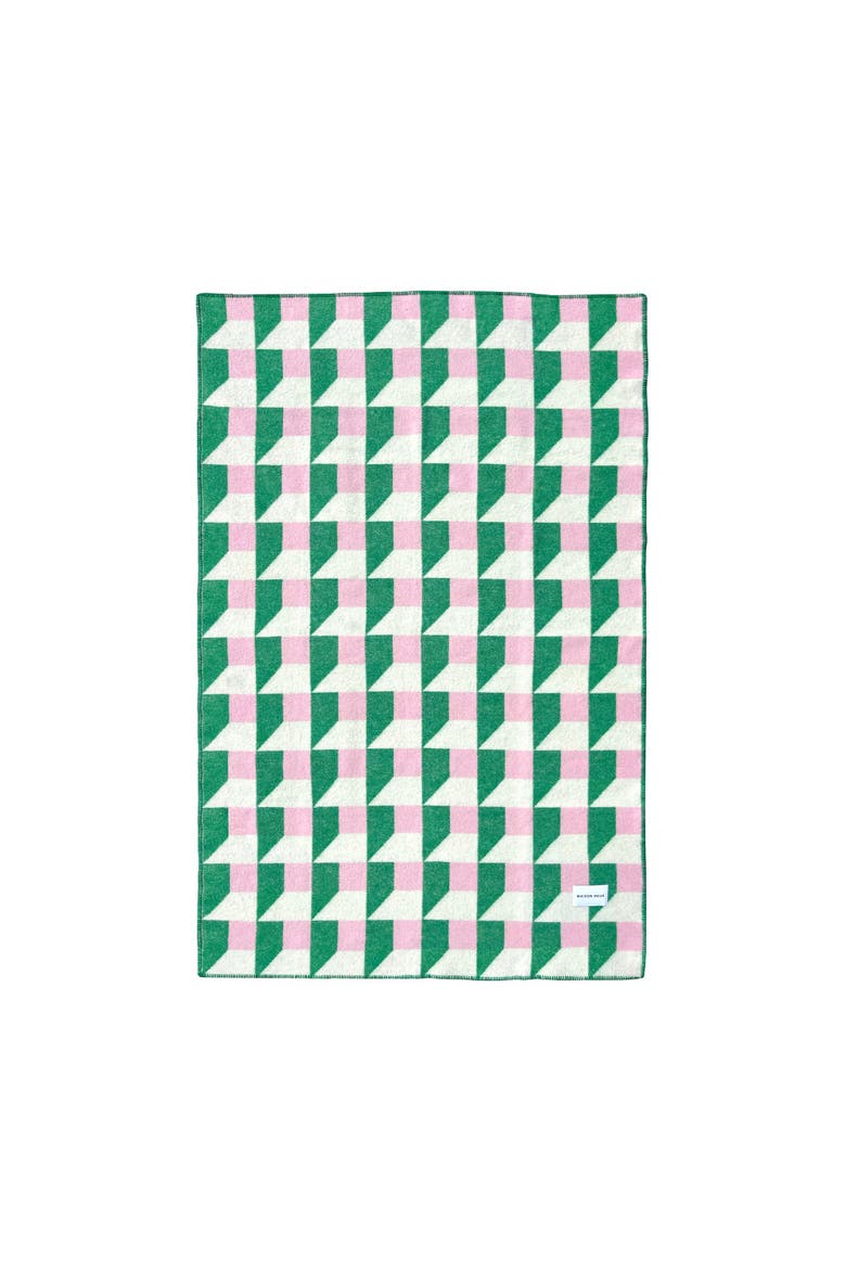 Cubics Blanket, Alternate, color, Dark Green