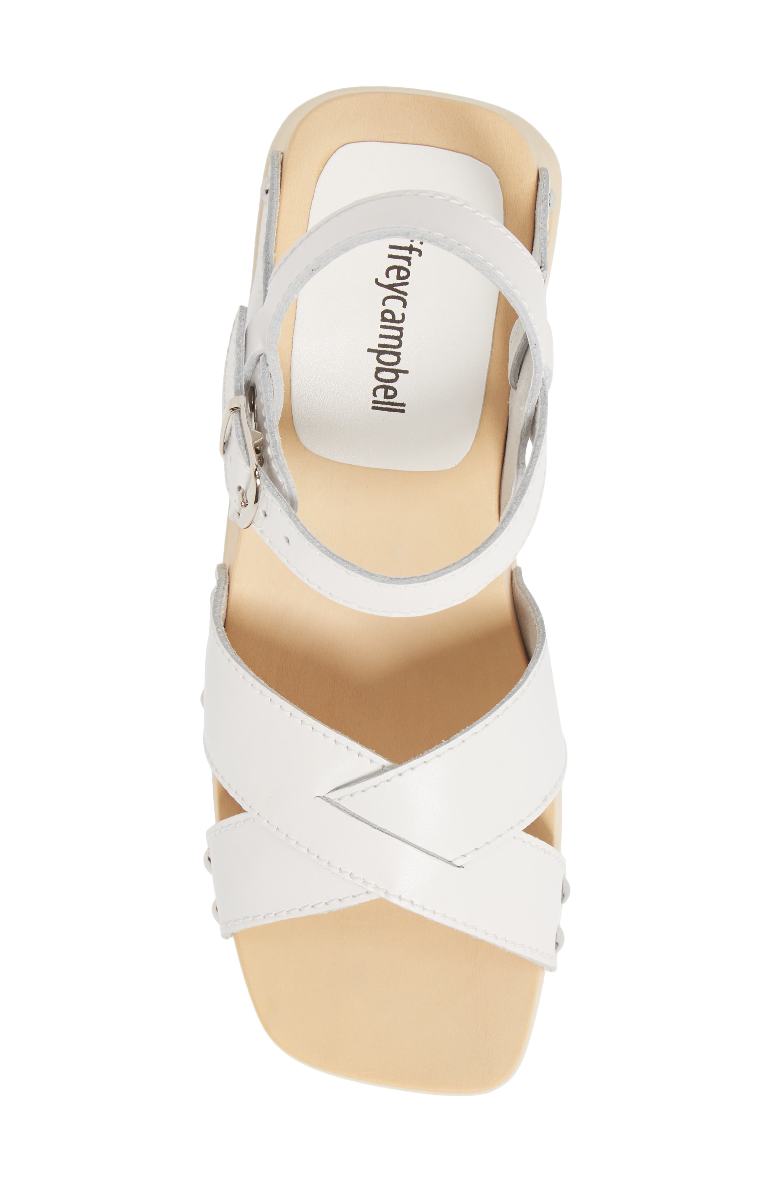 Spiced Wood Wedge Sandal, Alternate, color, WHITE LEATHER
