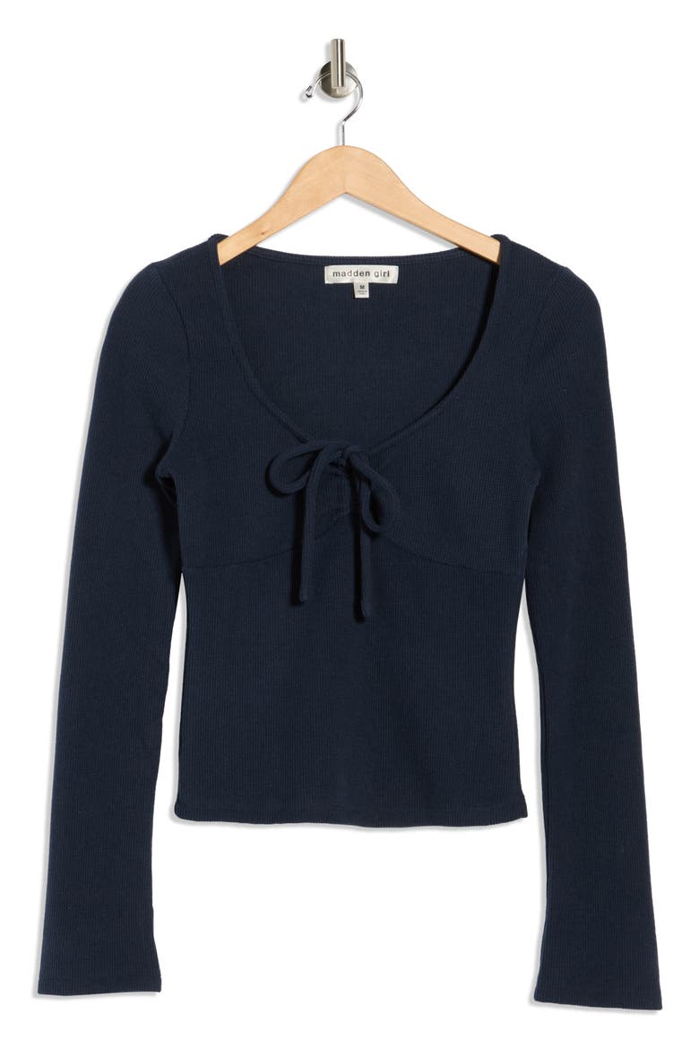Front Tie Top, Alternate, color, NAVY BLAZER