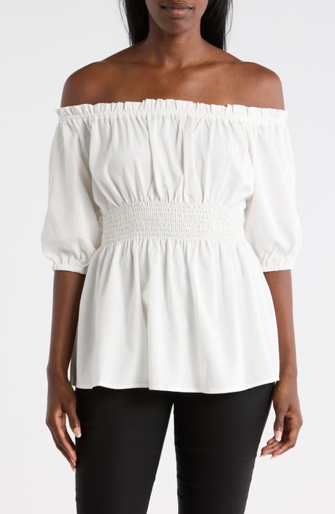 Ruched Waist Cotton Top