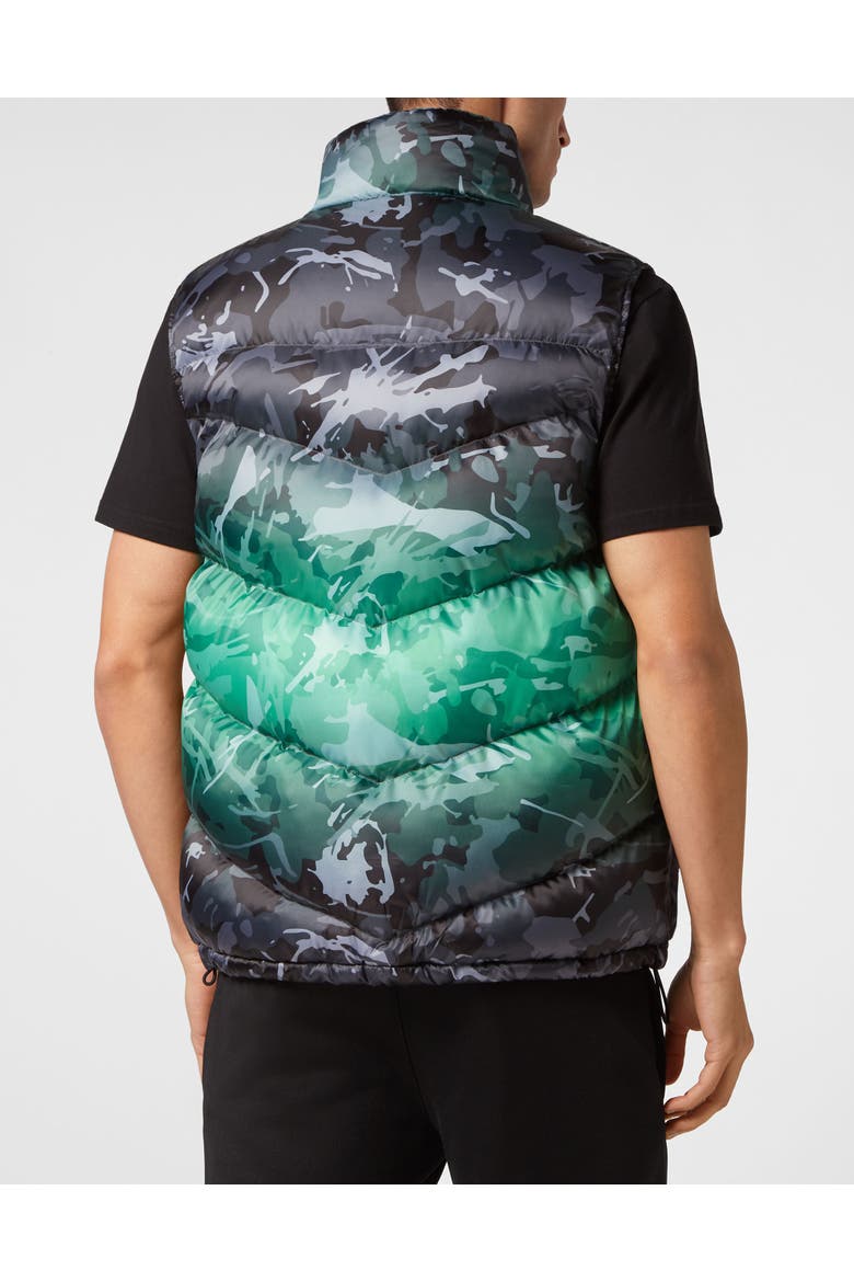 Short Vest Camouflage Men, Alternate, color, black+greenfluo