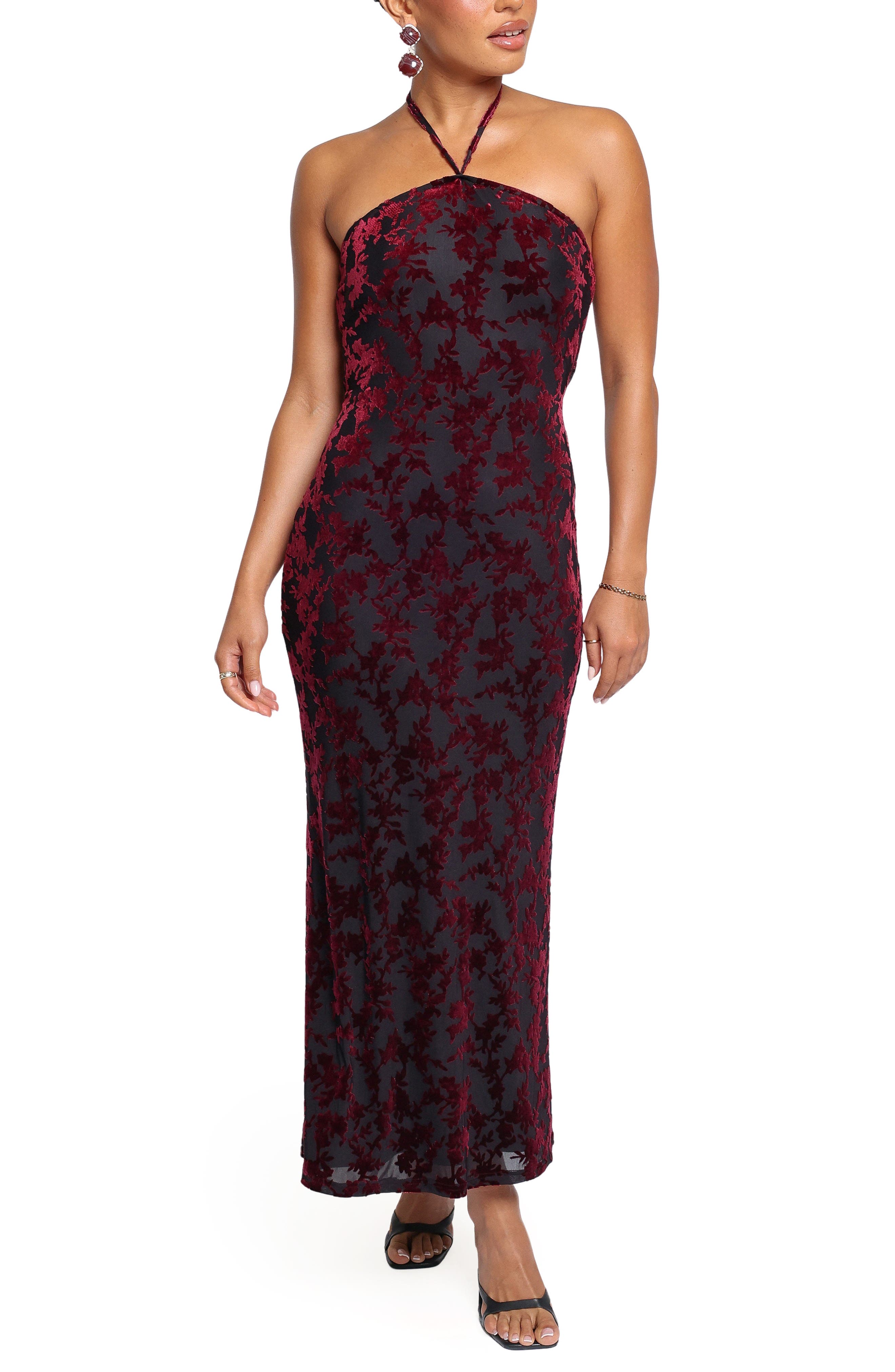 selected BERRY VELVET BURNOUT