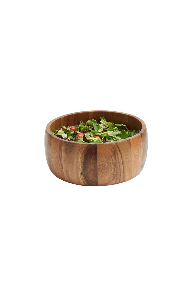 Acacia Wood Calabash Bowl, Medium 4-Inch x 10-Inch Diameter, Alternate, color, Brown