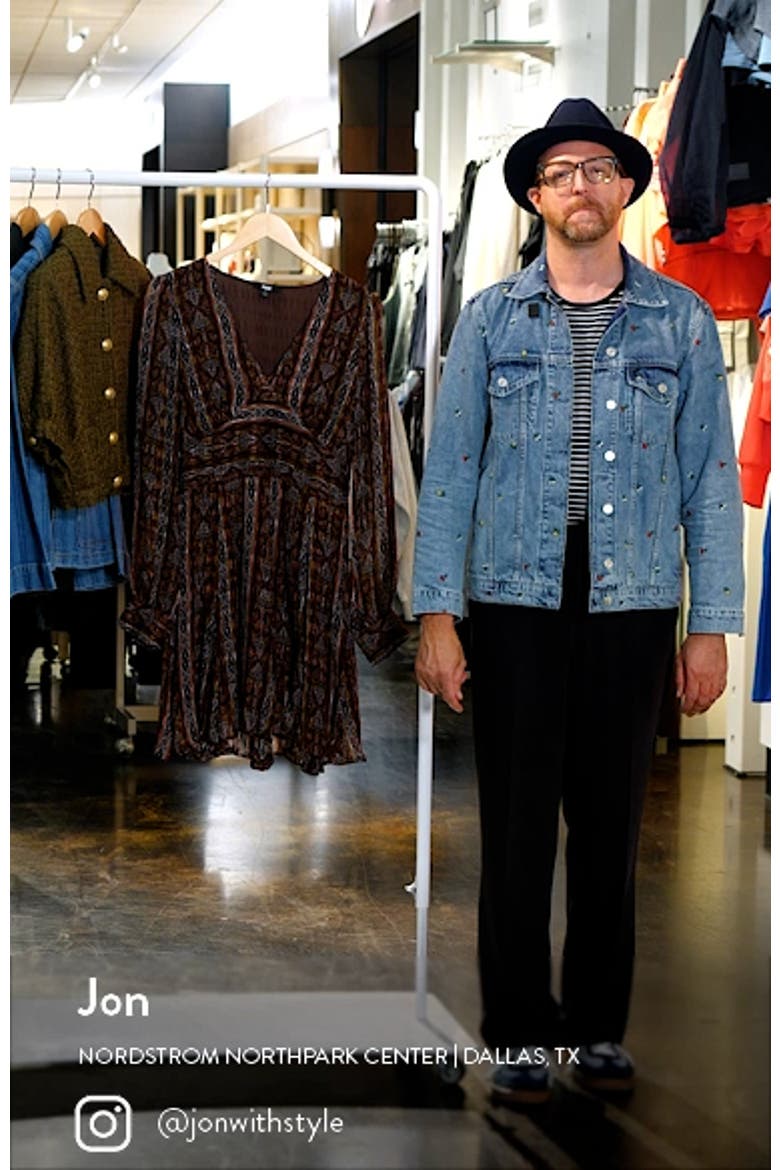 Bucatini Print Long Sleeve Silk Blend Dress video