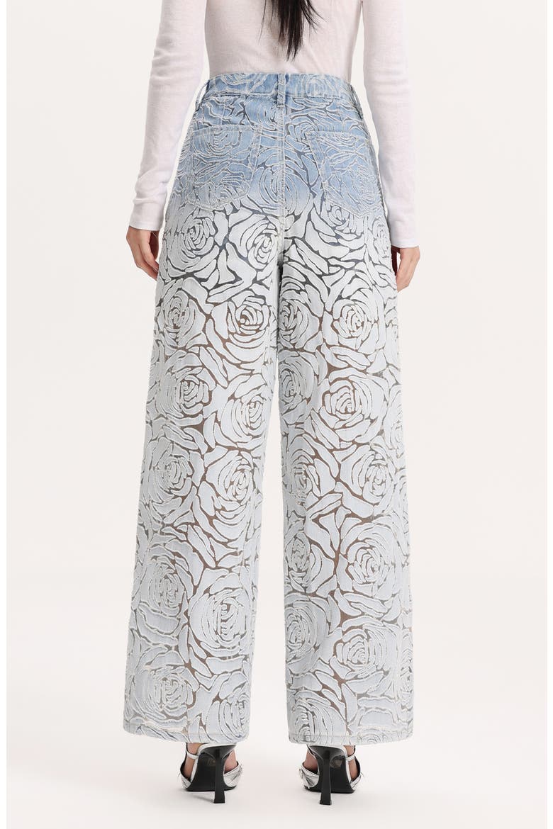 Laser Cut High Waist Wide Leg Jeans, Alternate, color, LIGHT BLUE