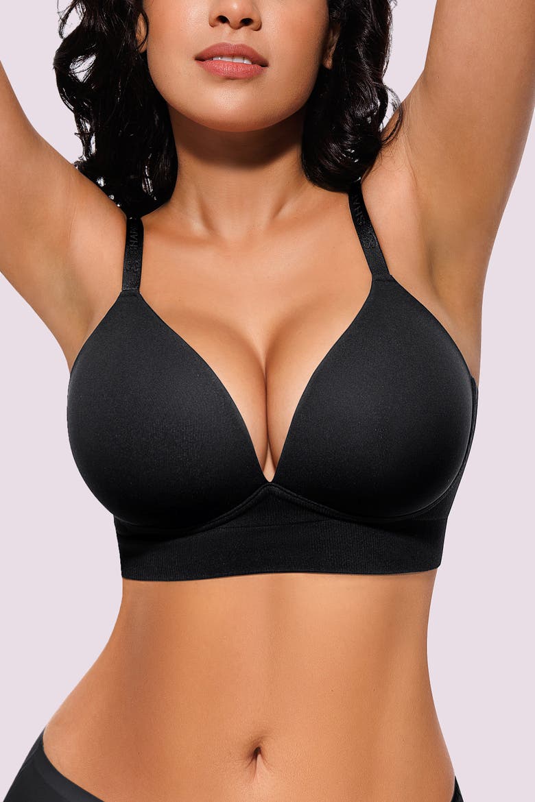 Everyday Back Smoothing Wireless Push-Up Bra, Alternate, color, Black