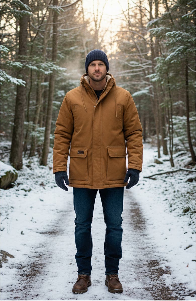 CANADA WEATHER GEAR Men
s Duck Canvas Jacket, Alternate, color, Brown