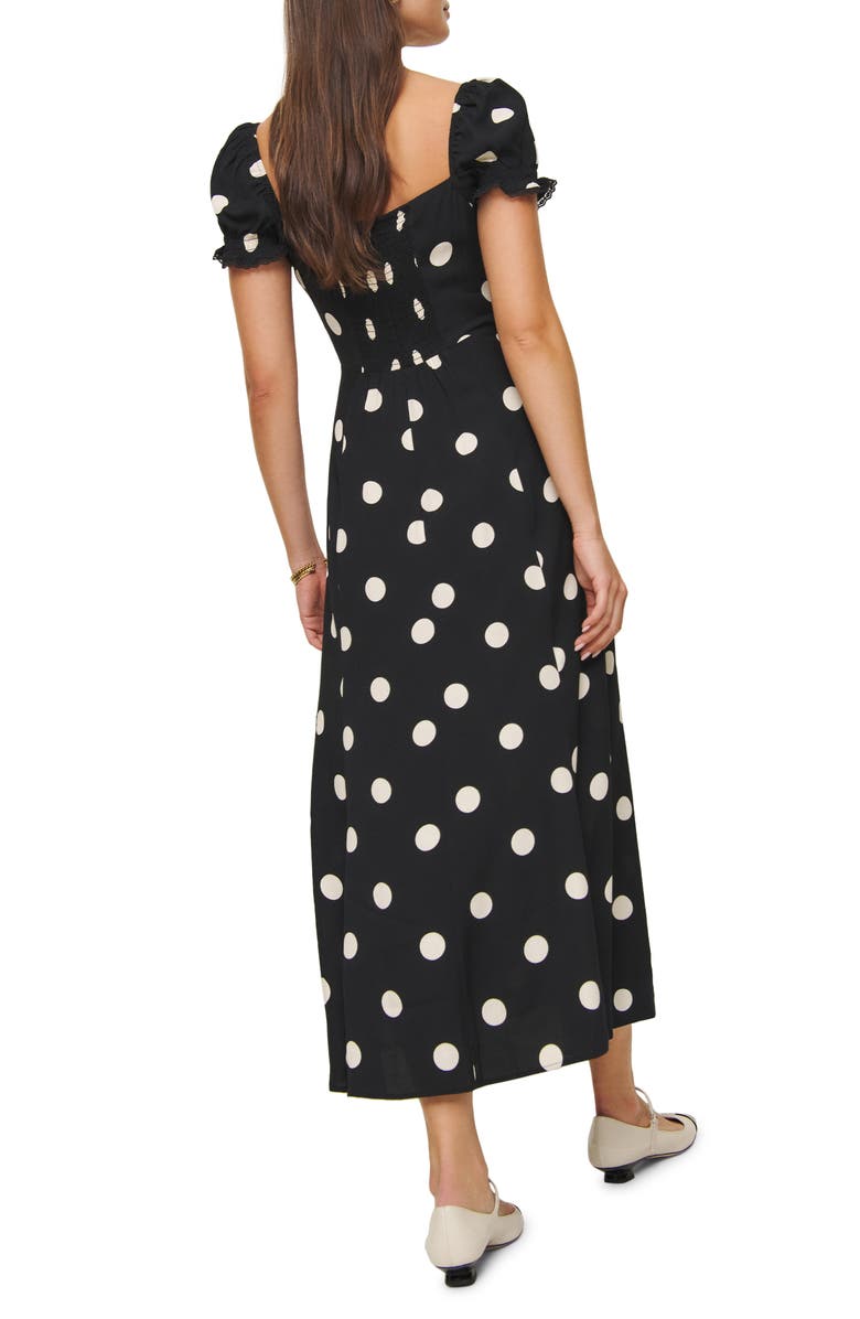 Reformation Shyla Midi Dress, Alternate, color, Moon Dot