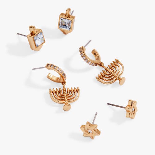 Alex And Ani Hanukkah Earring Stud Set In Gold