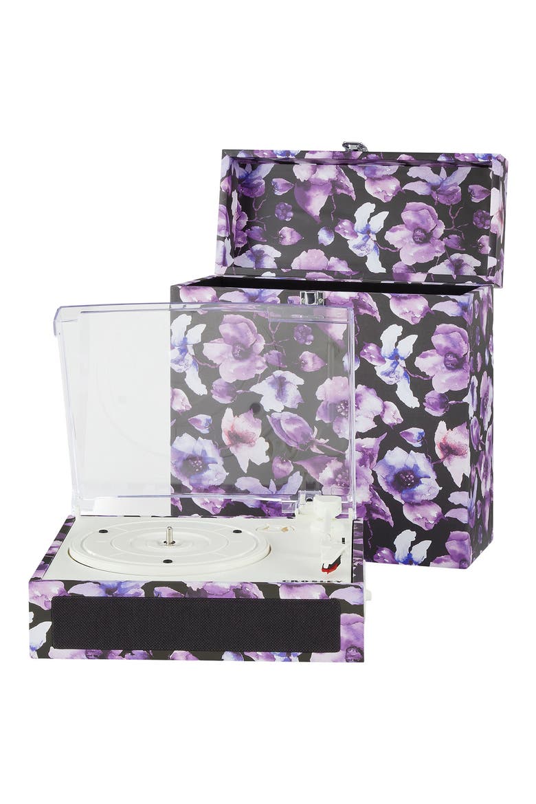 Fusion Bluetooth® Record Player with Case, Main, color, BLUE FLORAL