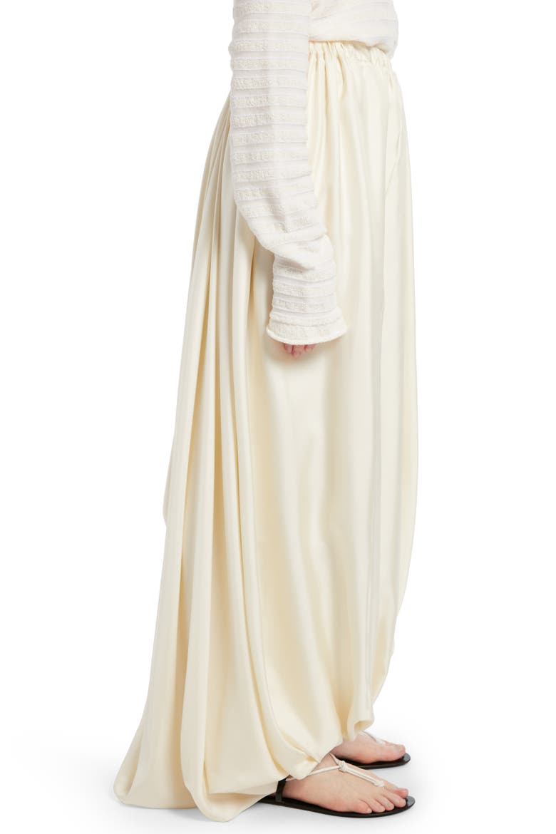Hana Asymmetric Bubble Hem Silk Maxi Skirt, Alternate, color, IVORY