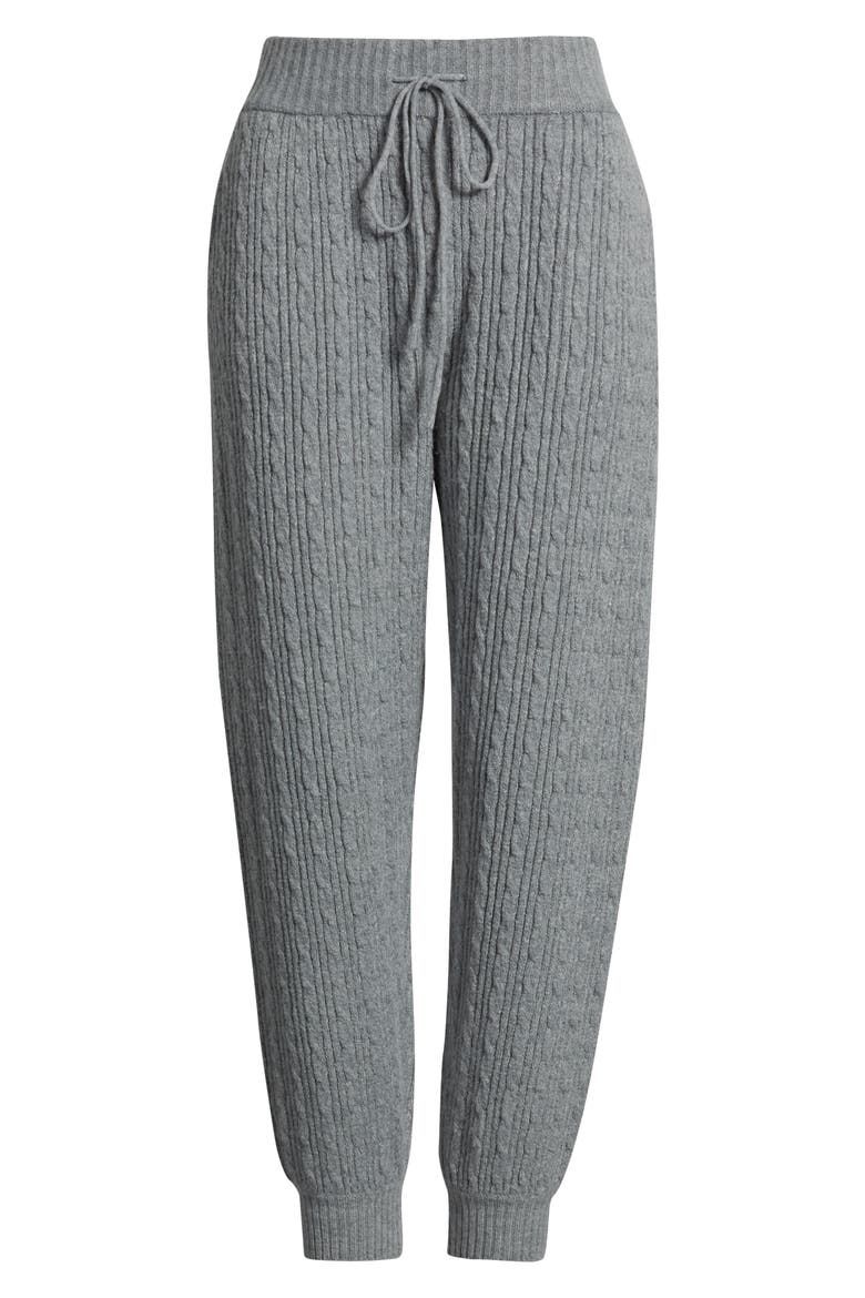 Cable Knit Sweater Joggers, Alternate, color, GRAY