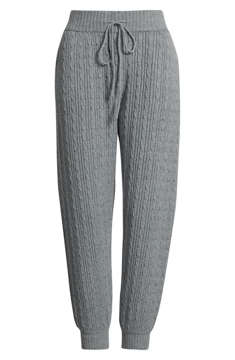 CITY BLUES Cable Knit Sweater Joggers, Alternate, color, Gray