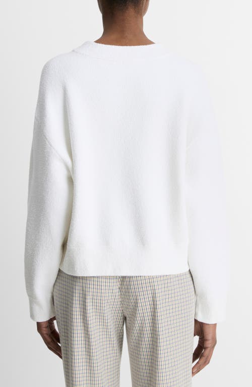 Shop Vince Bouclé Crewneck Sweater In Optic White