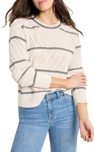NIC+ZOE Stripe Pointelle Stitch Sweater