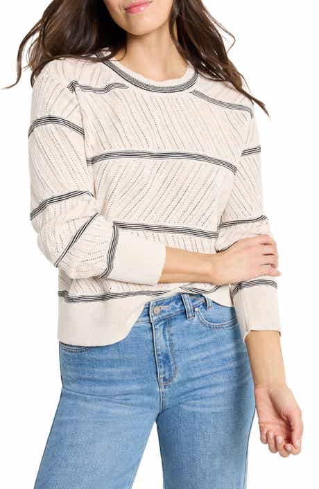 NIC+ZOE Stripe Pointelle Stitch Sweater