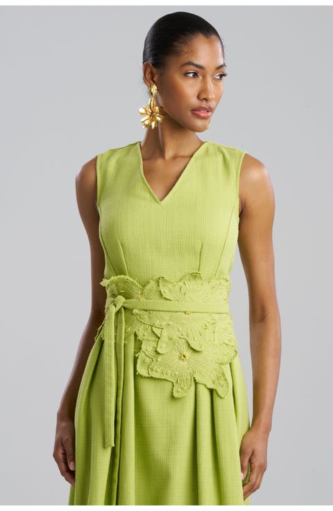 BASKETWEAVE Obi Belt with Embrodiery