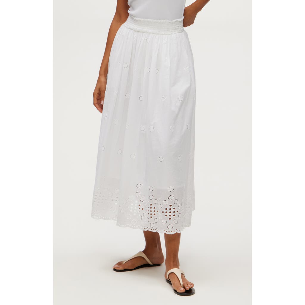 Michael Stars Grace Embroidered Eyelet Cotton Midi Skirt