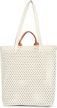 Clare V. Micheline Perforated Leather Tote