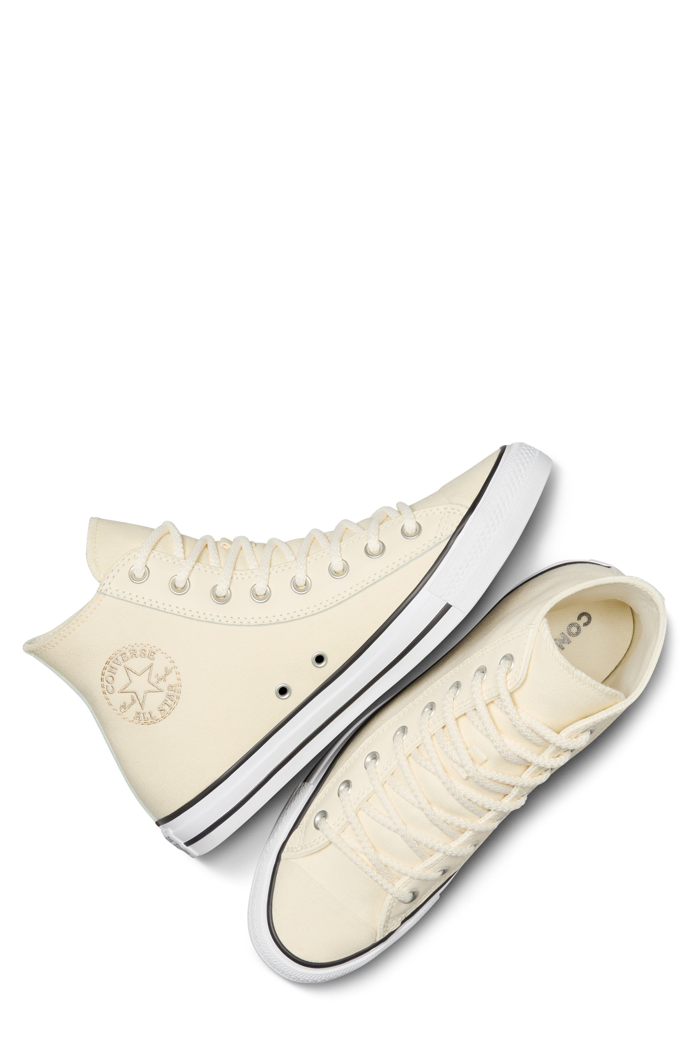 Converse Chuck Taylor<sup>®</sup> All Star<sup>®</sup> High Top Sneaker, Alternate, color, Egret/Papyrus/White