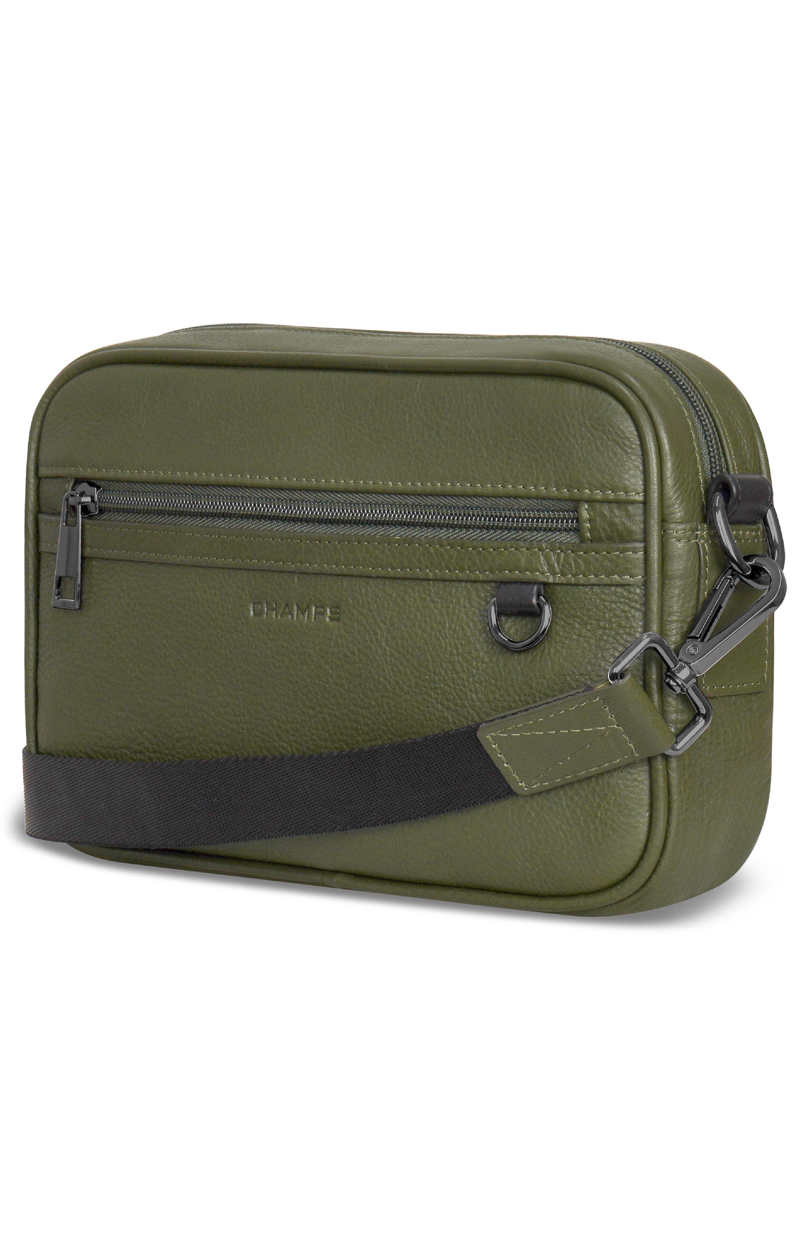 CHAMPS Onyx Leather Camera Bag, Alternate, color, Khaki