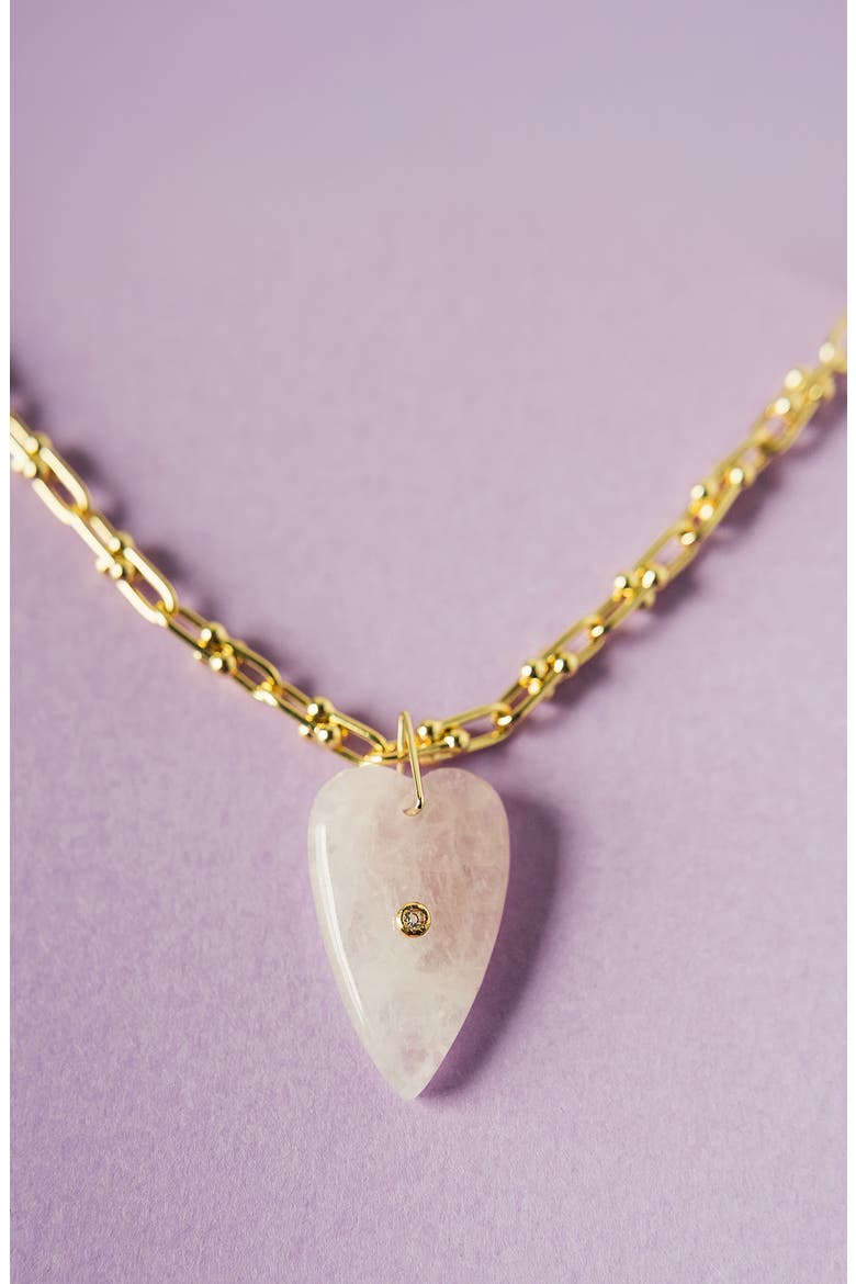 Heart of Stone Pendant Necklace, Alternate, color, GOLD