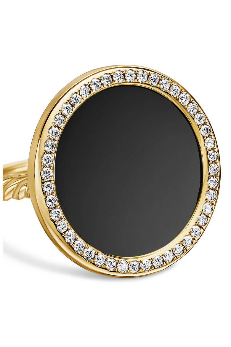 Elements 18K Gold & Pavé Diamond Ring, Alternate, color, BLACK ONYX/ YELLOW GOLD