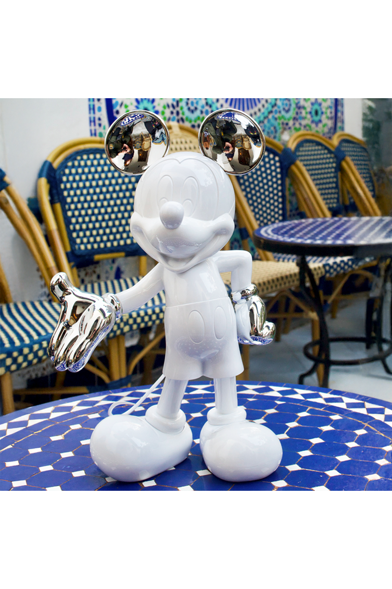 Mickey Mouse Welcome Figurine, Alternate, color, Silver / White