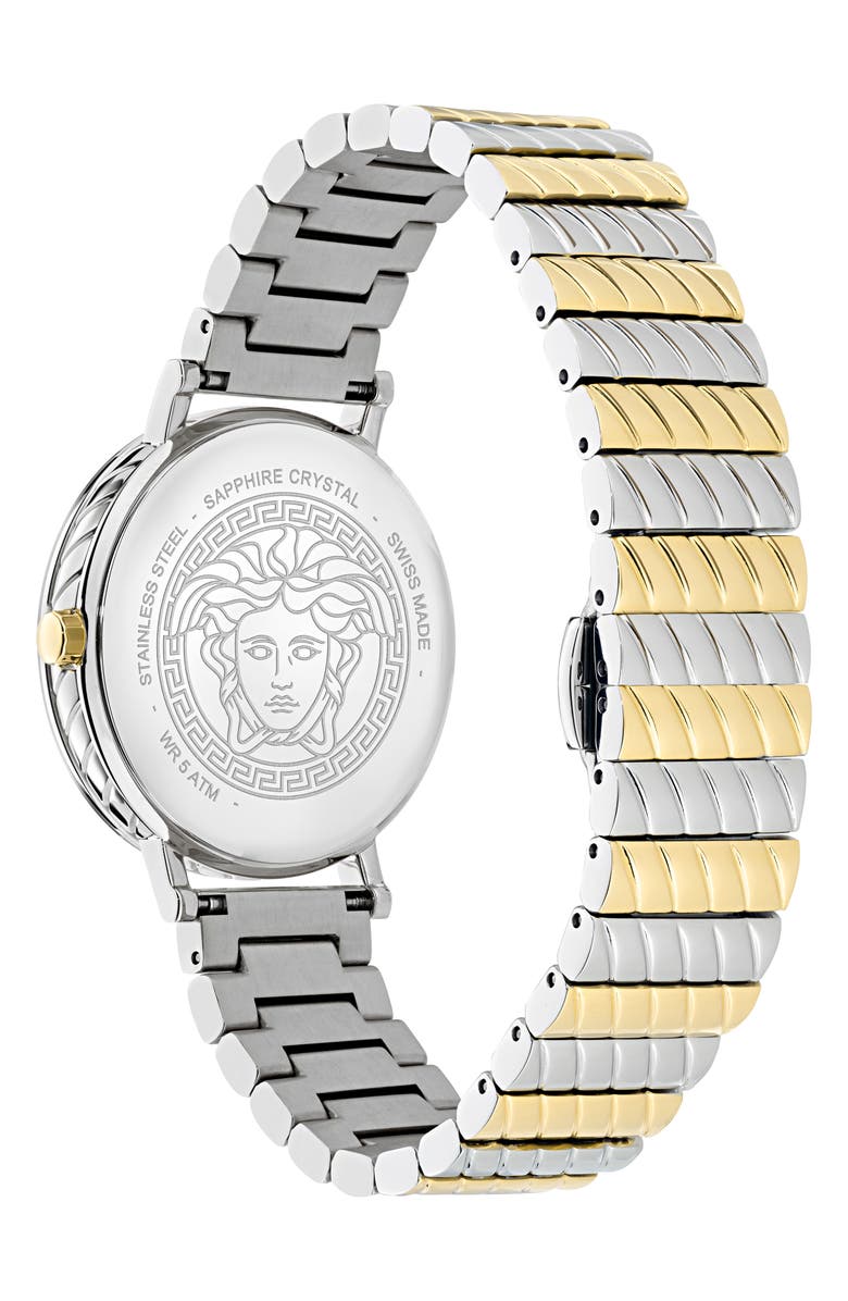 Versace Delphinus Bracelet Watch, 35mm, Alternate, color, Two Tone