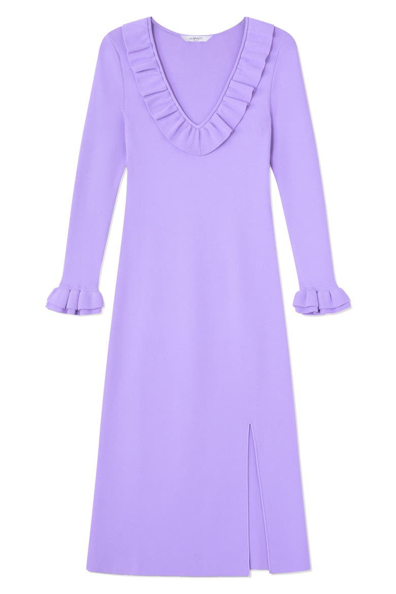 Grace Long Sleeve Rib Knit Dress, Alternate, color, VIOLET