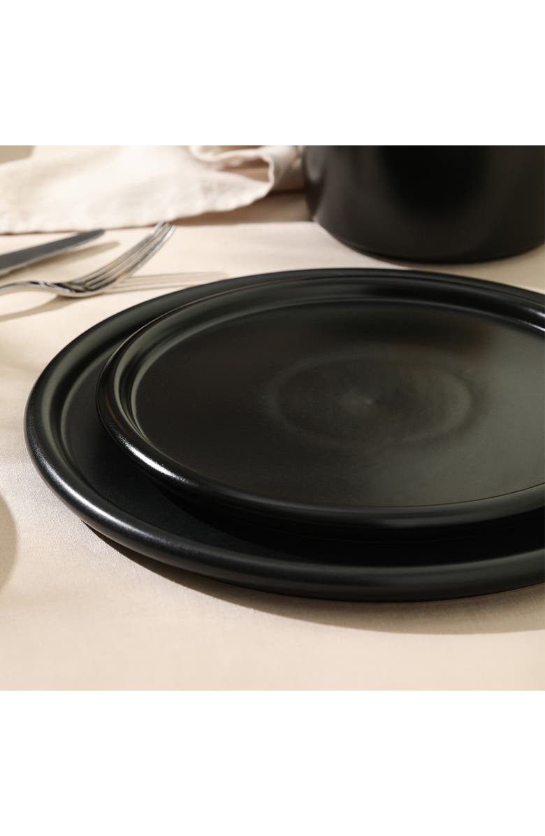 Stone Lain Eden Stoneware 4-Piece Salad Plate Set, Alternate, color, Black