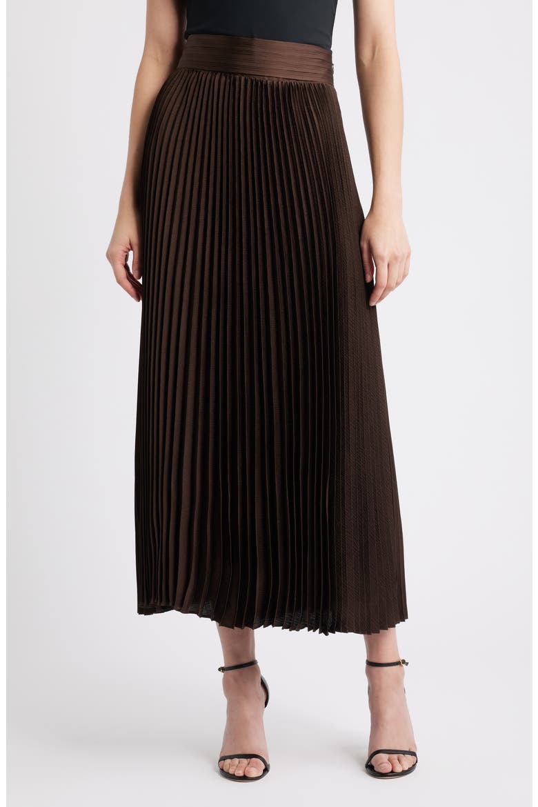The Ayla Pleated Midi Skirt, Main, color, BISTRO BROWN