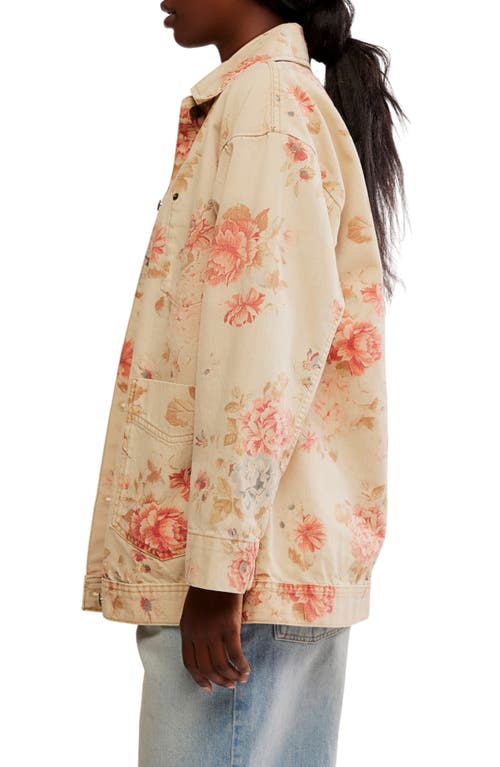 Shop Free People Avery Floral Denim Jacket In Exploded Floral