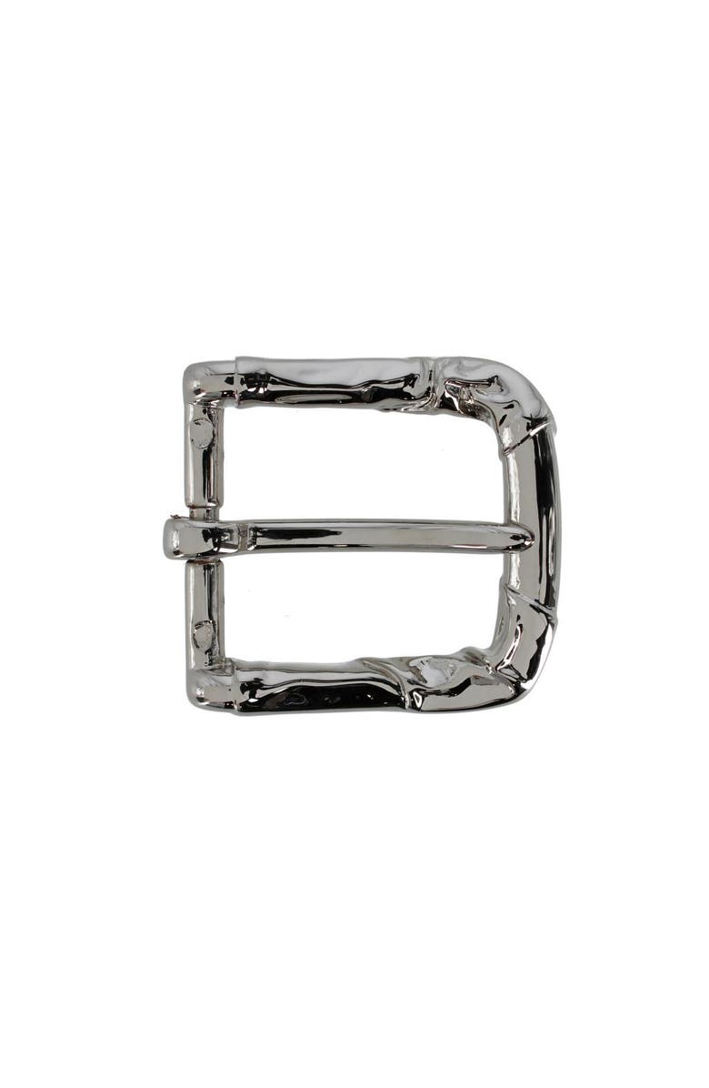 Trafalgar 35mm Italian Rippled Textured Solid Brass Harness Belt Buckle, Main, color, Shiny Nickel