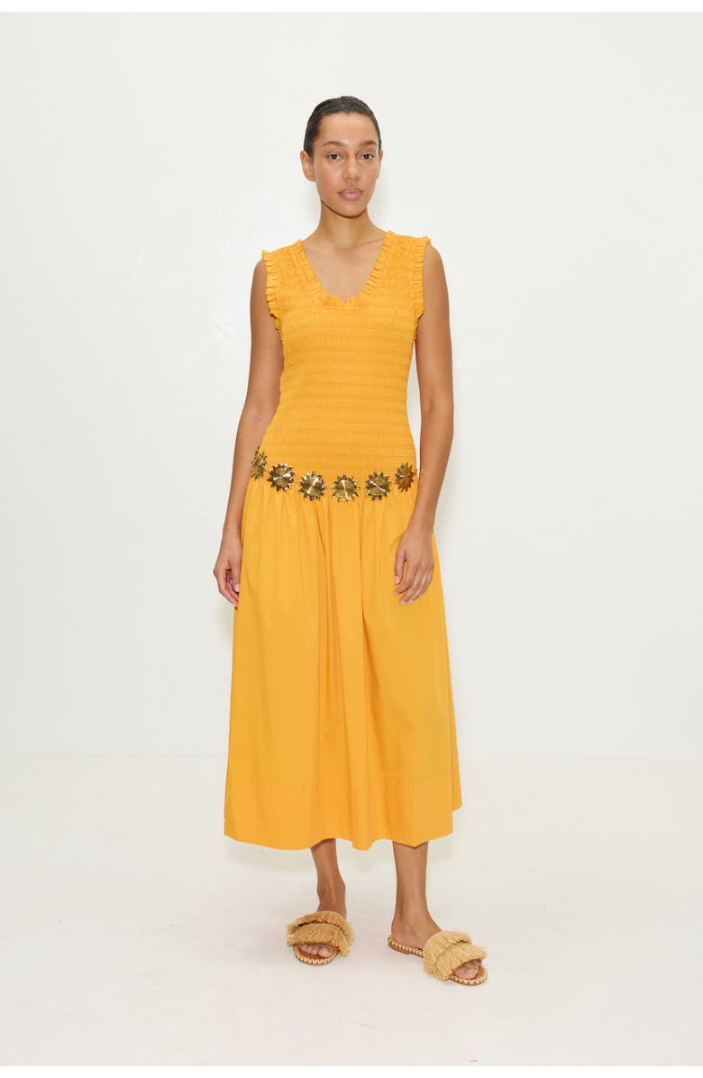 SIMONMILLER Zini Poplin Smocked Dress, Alternate, color, Sherbet Orange