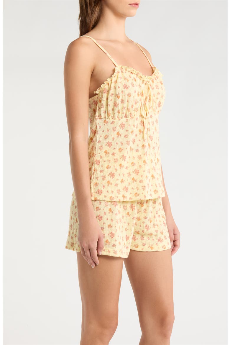 Ruffle Trim Short Pajamas, Alternate, color, PALE YELLOW