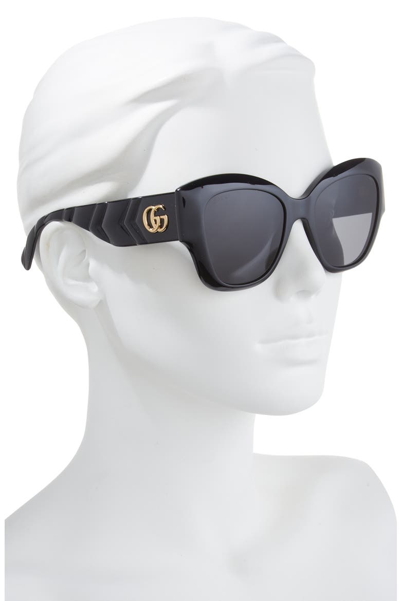53mm Cat Eye Sunglasses, Alternate, color, BLACK BLACK GREY