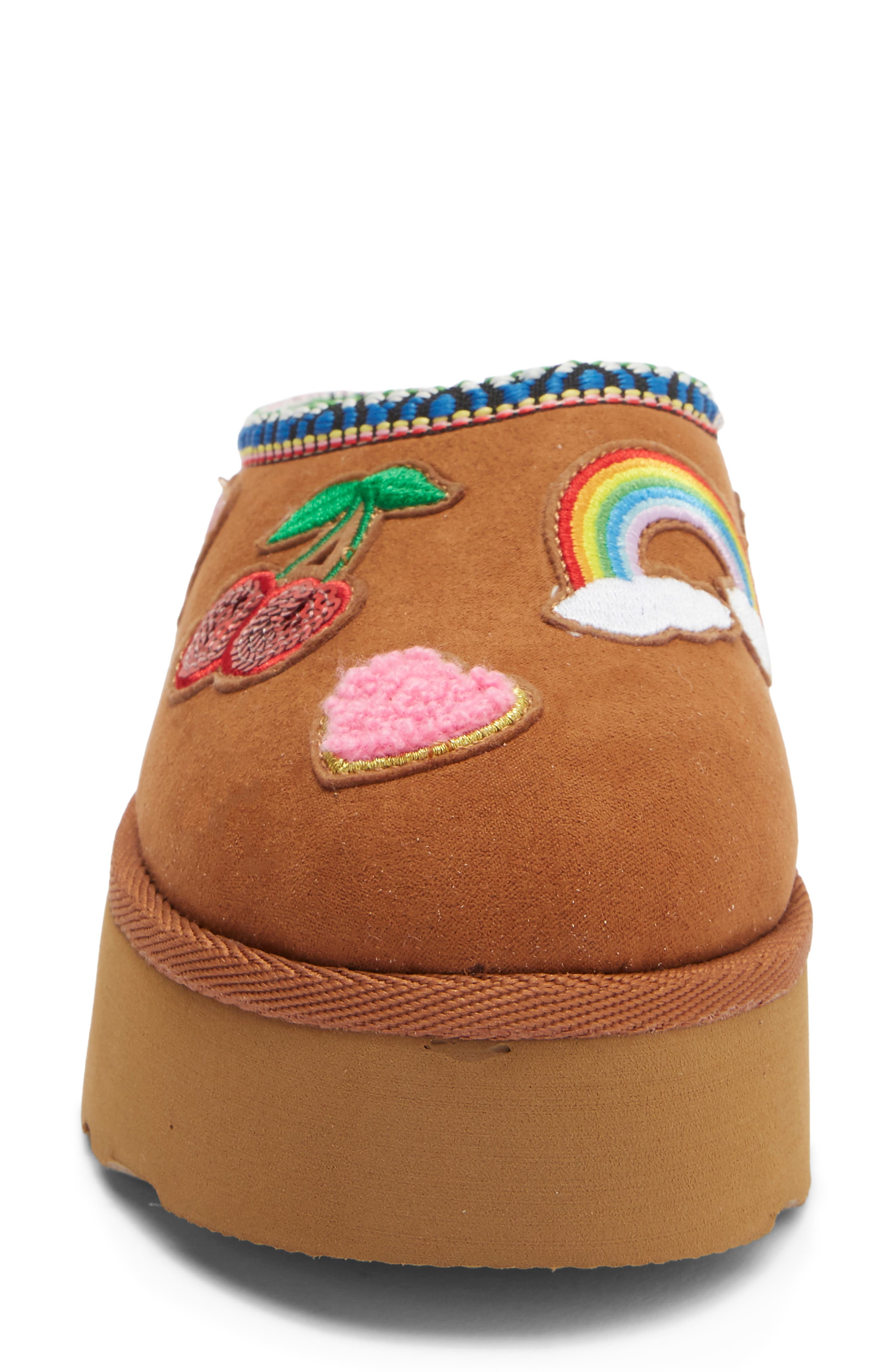 Kids' Ellis Patch Platform Slipper, Alternate, color, TAN CHESTNUT