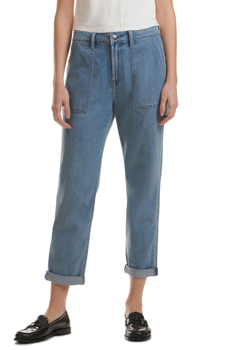 Patch Pocket Easy Crop Jeans, Main, color, NEWTON