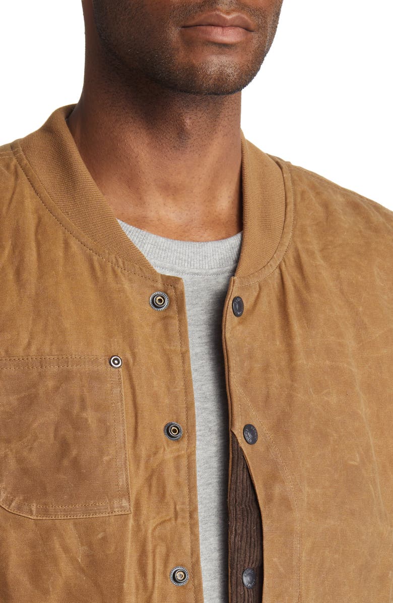 Schott NYC Water Resistant Waxed Cotton Hunting Vest, Alternate, color, 