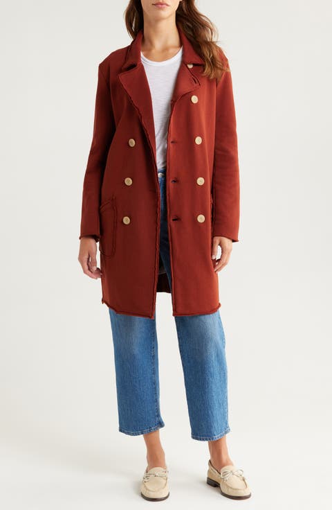 Tipperary Double Breasted Cotton Triple Fleece Trench Coat