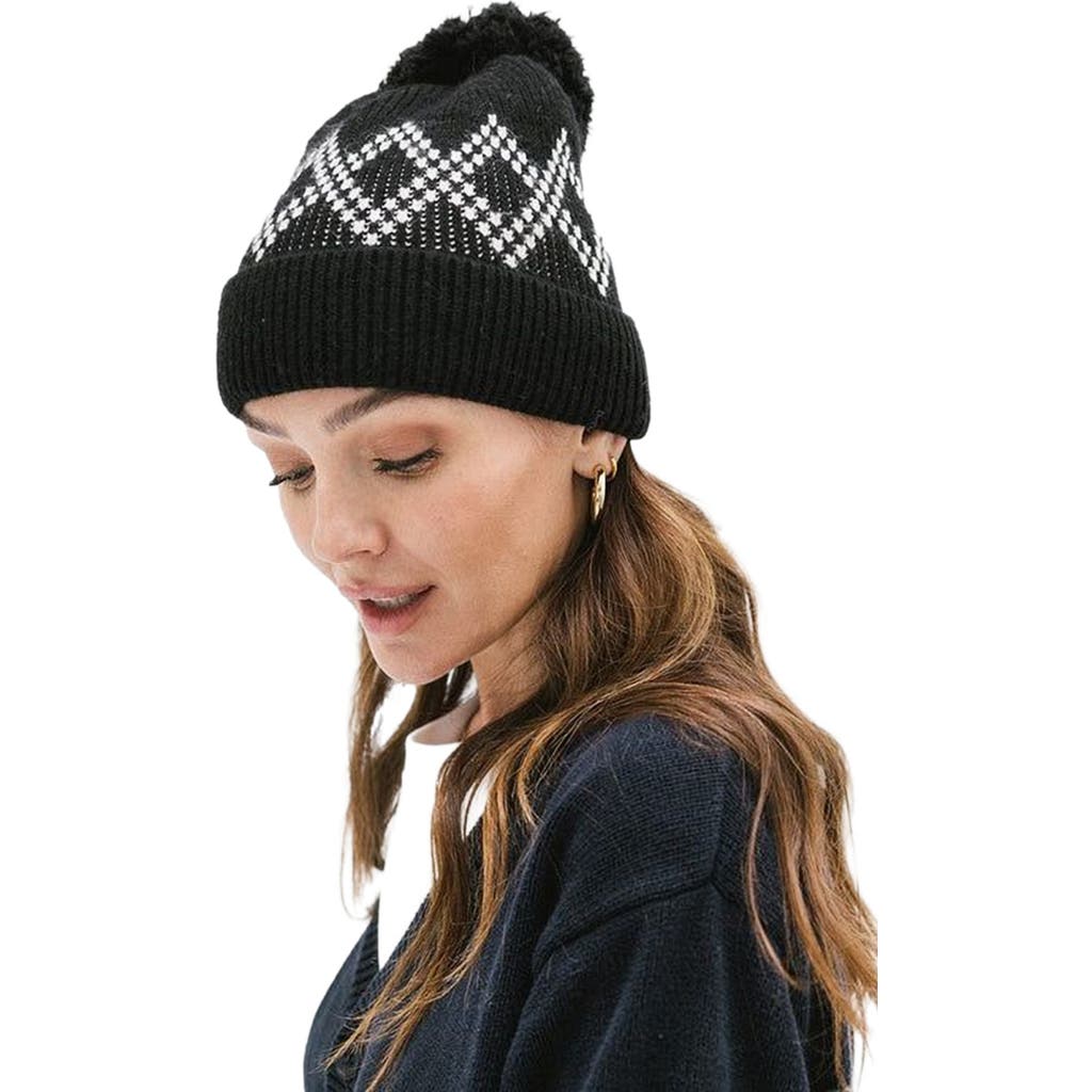 Gigi Pip Elio Pom Beanie in Black  product