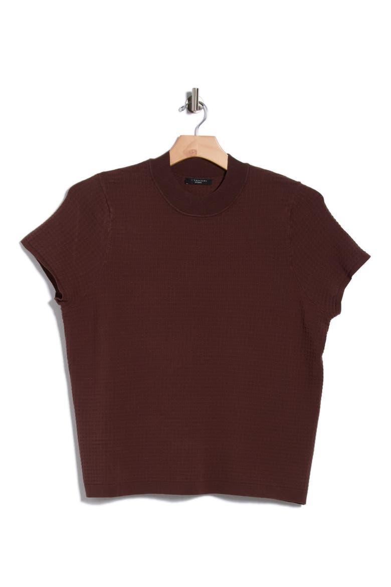 Short Sleeve Ribbed Sweater, Alternate, color, CAROB