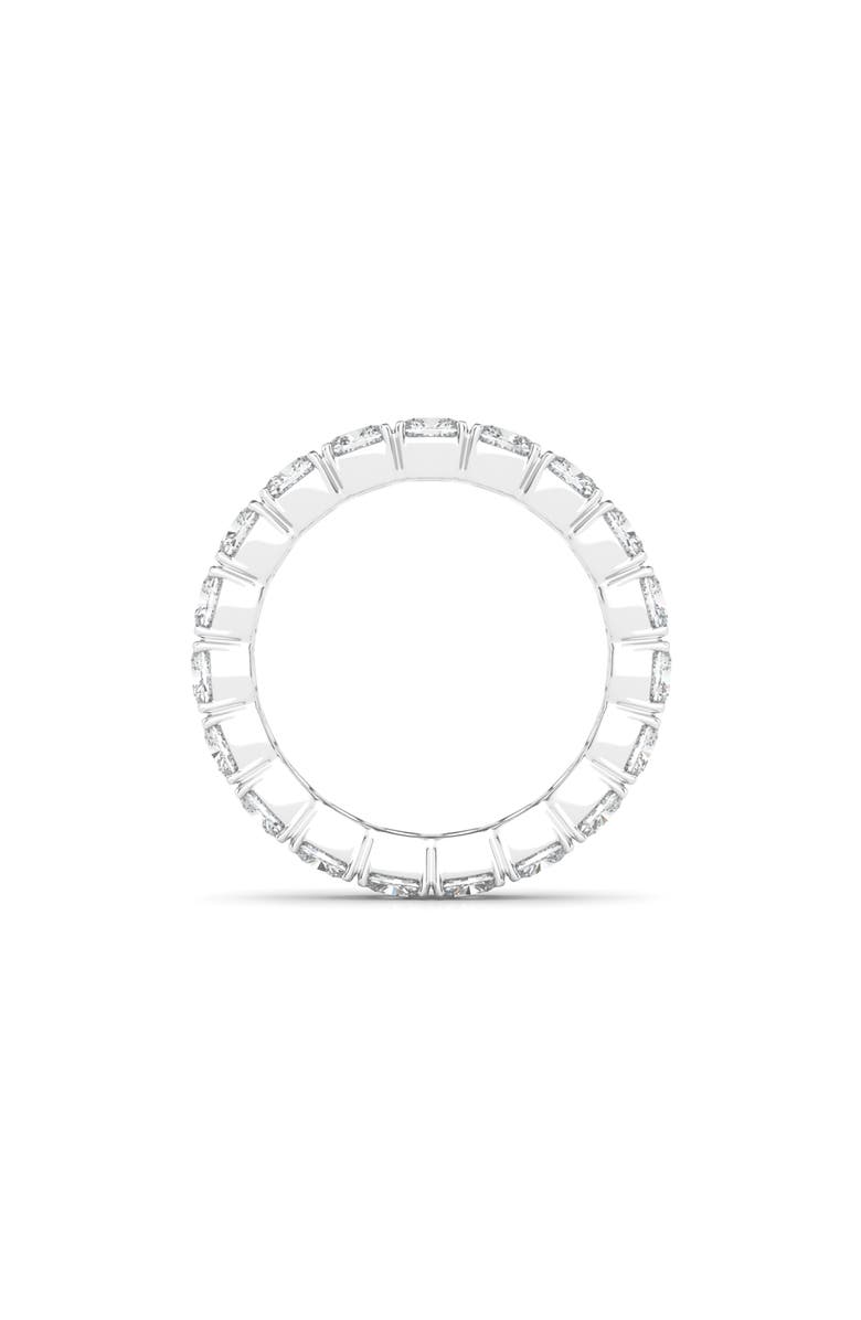 HauteCarat Cushion Cut Lab Created Diamond Eternity Ring, Alternate, color, White Gold