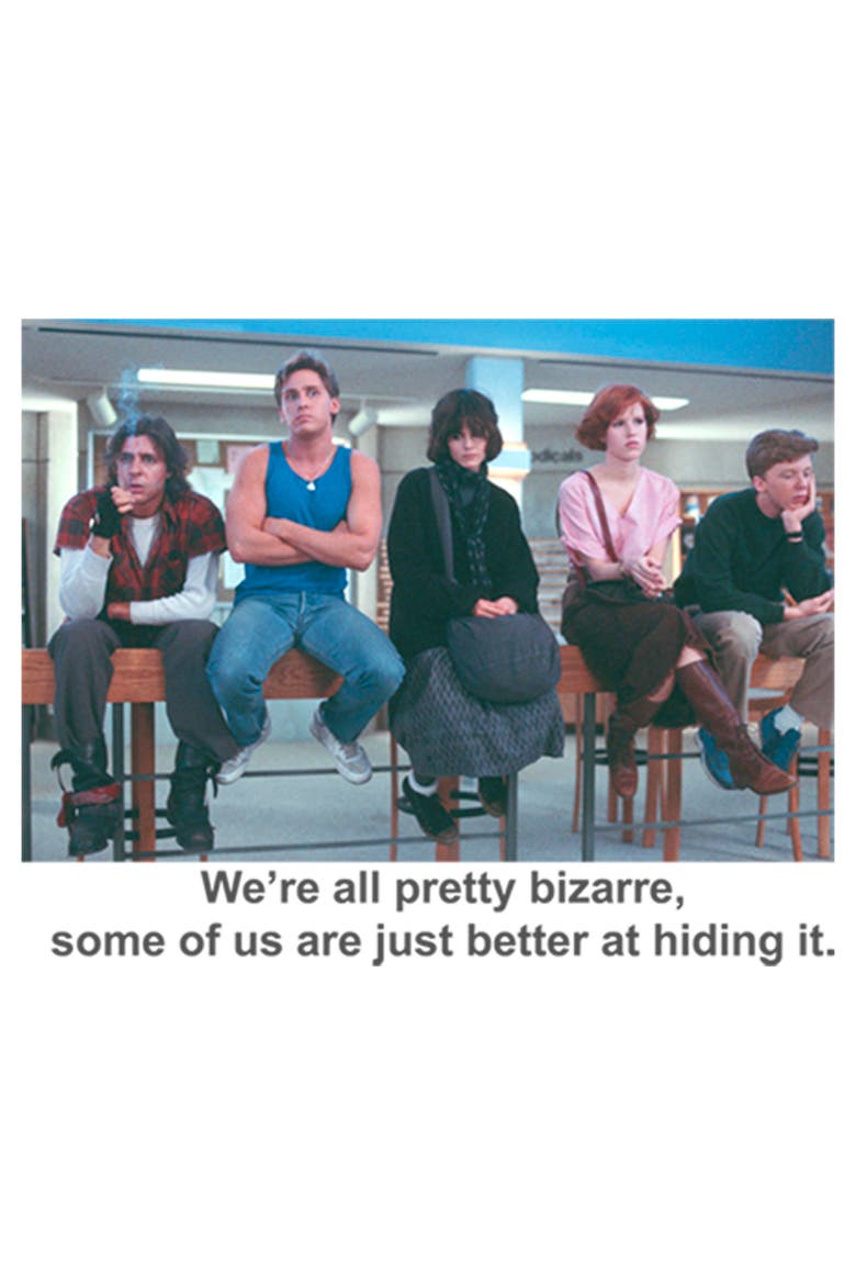 Men's The Breakfast Club We're All Pretty Bizarre Graphic T-Shirt, Alternate, color, White