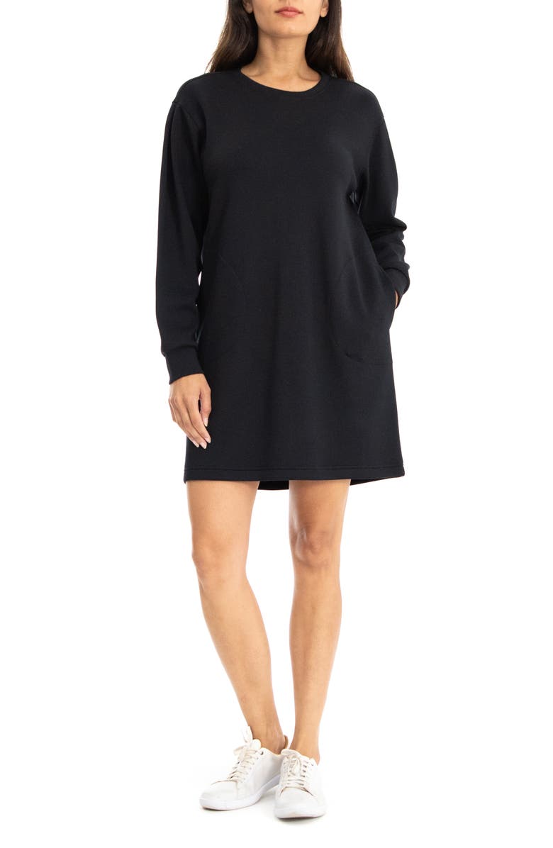 Nanette Lepore Play Scuba Pique Lounge Long Sleeve Shift Dress, Main, color, 