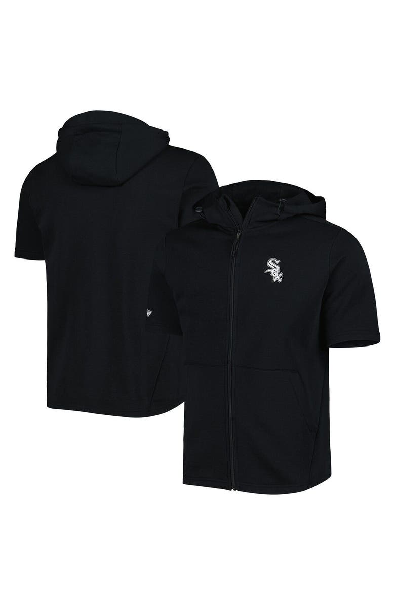 LEVELWEAR Men's Levelwear Black Chicago White Sox Recruit Full-Zip Short Sleeve Hoodie, Main, color, Black