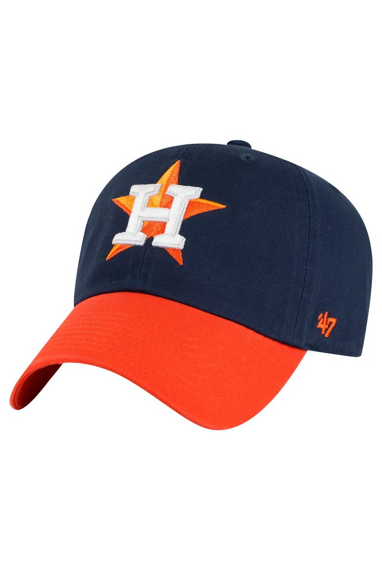Men's '47 Navy/Orange Houston Astros Clean Up Adjustable Hat, Main, color, Navy