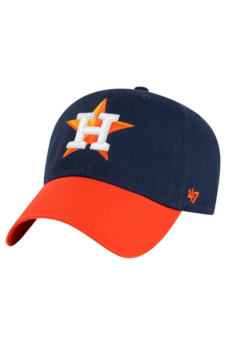'47 Men's '47 Navy/Orange Houston Astros Clean Up Adjustable Hat, Main, color, Navy